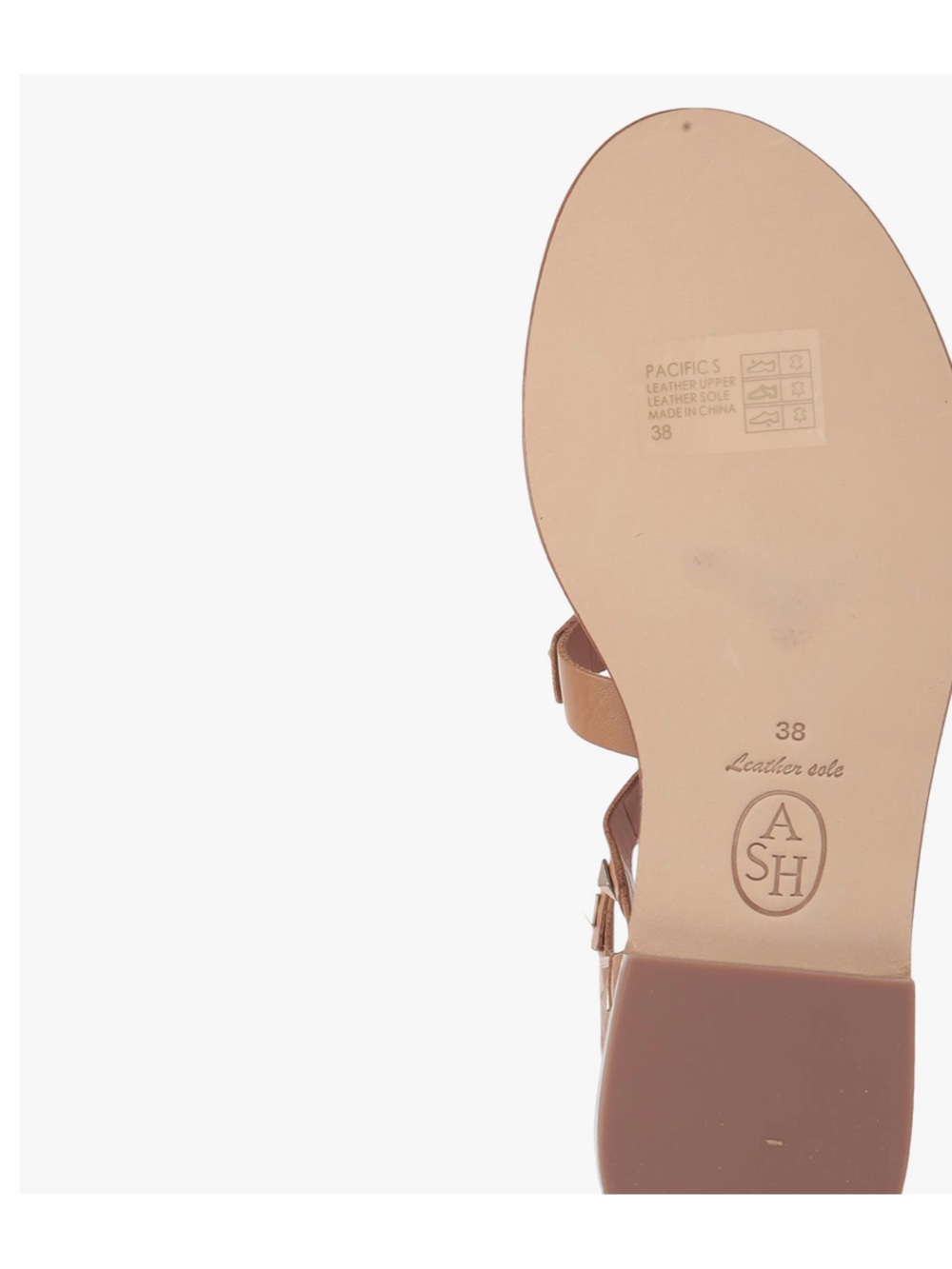 ASH womens Pacific Flat Sandal tan size 40 US 10 gently used - Picture 9 of 9